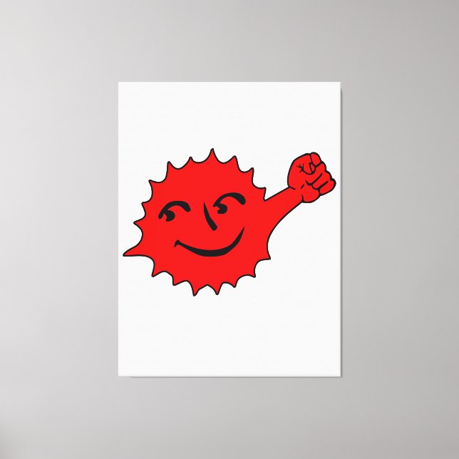 Red Sun Cheer Mascot Canvas Print (Front)