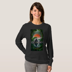 Red Sun Forest Landscape Long Sleeve T-Shirt
