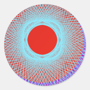 red sun give multicolor abstract art classic round sticker