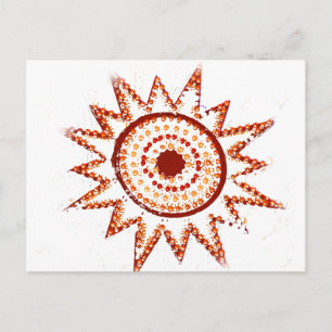 Red Sun in Lights Grunge Cutout Postcard