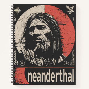Red Sun Neanderthal   Ancient Ancestor Art Notebook