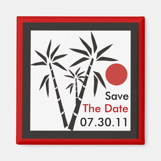 Red Sun Save The Date Magnets (Front)