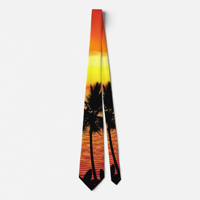 Red Sun Tropical Palm Beach Tie (Front)