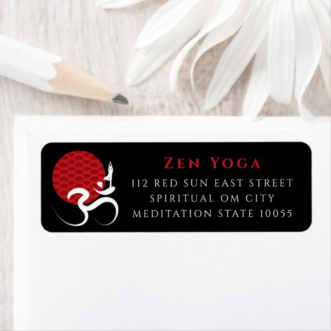 Red Sun Yoga Spiritual Indian Meditate Om Ohm Logo (Insitu)