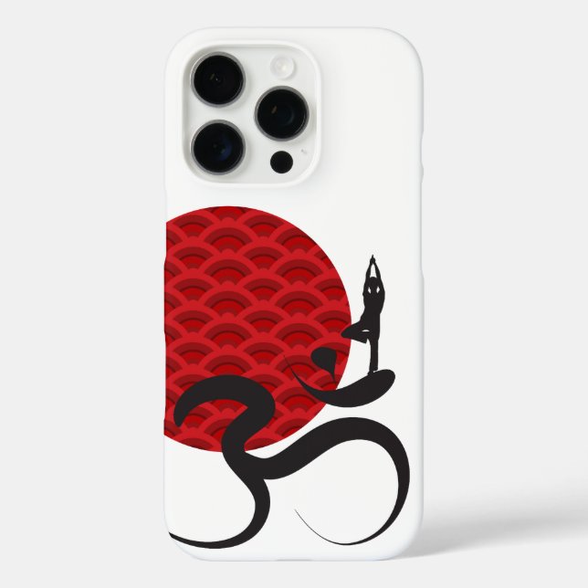 Red Sun Yoga Spiritual Indian Meditate Om Ohm Logo Case-Mate iPhone Case (Back)