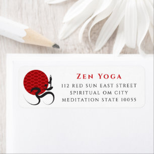 Red Sun Zen Yoga Spiritual Om Brush Calligraphy