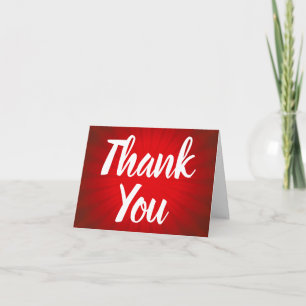 Red Sunburst Thank You Note Card