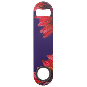 Red Sunflower Sideview Blue Purple Bottle Opener