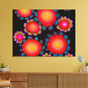 Red Sunflowers  Canvas Print