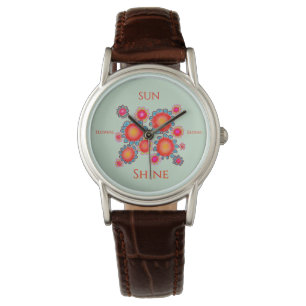 Red SunFlowers Graphic SunShine Flowers Bloom Watch