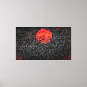 Red Sunset Abstract Painting #2 Canvas Print