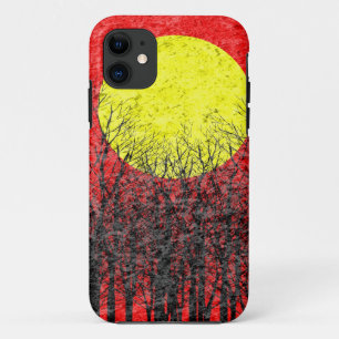 Red Sunset   Abstract Painting #2 iPhone 11 Case