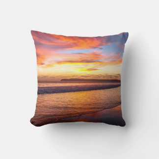 Red sunset at the beach cushion