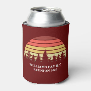 Red Sunset Forest Custom Family Reunion Camping Can Cooler