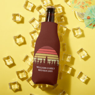 Red Sunset Forest Custom Family Reunion Party Bottle Cooler