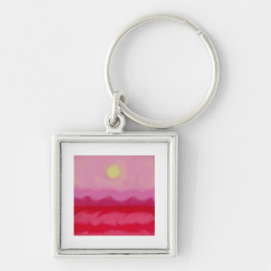 Red Sunset Ocean Key Ring