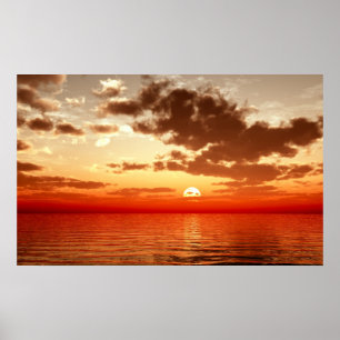 red sunset poster