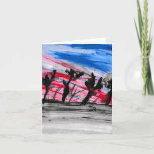 Red Sunset Thank You Card