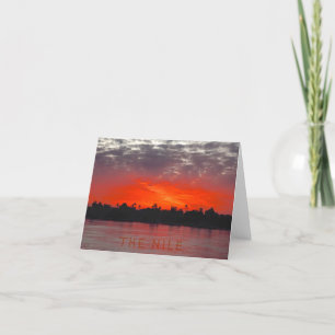 Red Sunset, The Nile River. Holiday Card
