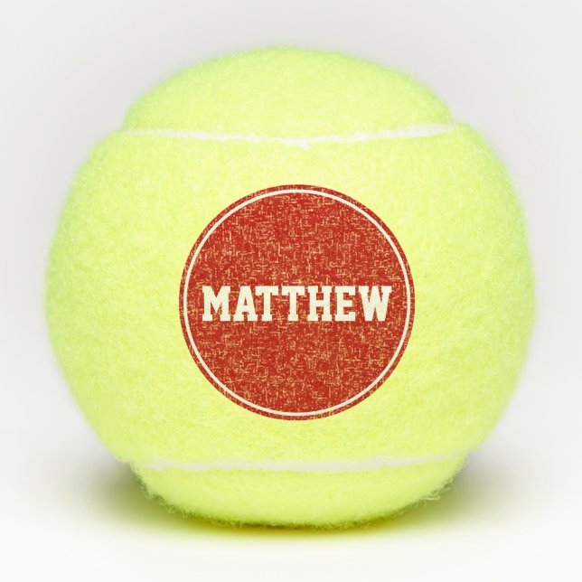 Red Super Sport Custom Name Tennis Balls (Front)