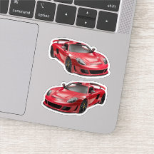 Red Supercar Sticker 