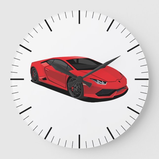 Red Supercar Wall Clock (Front)