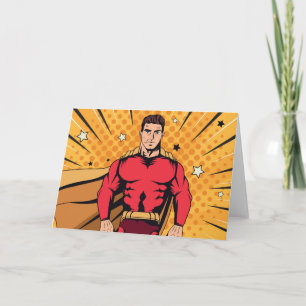 Red superhero invitation