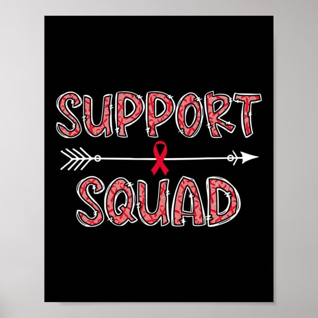 red support squad blood cancer awareness warrior s poster (Front)