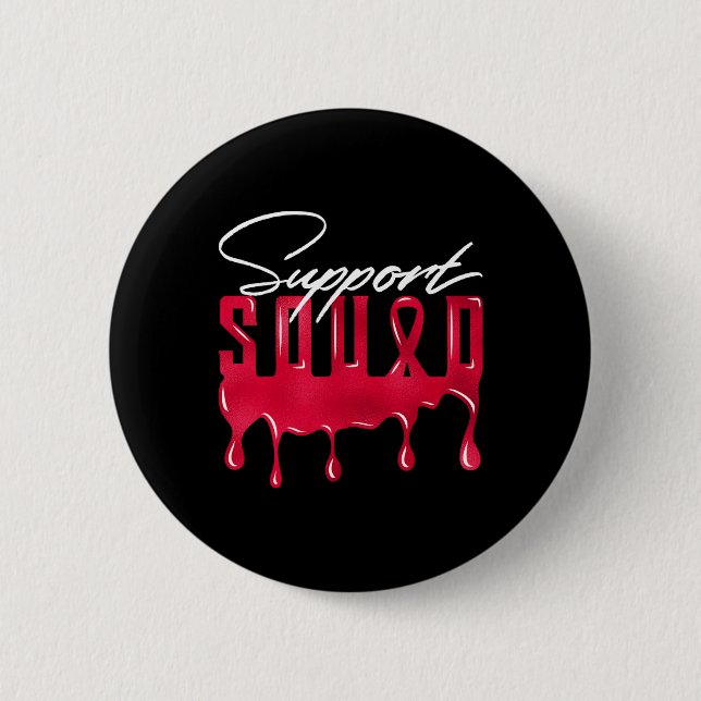 Red Support Squad Matching Tees  6 Cm Round Badge (Front)