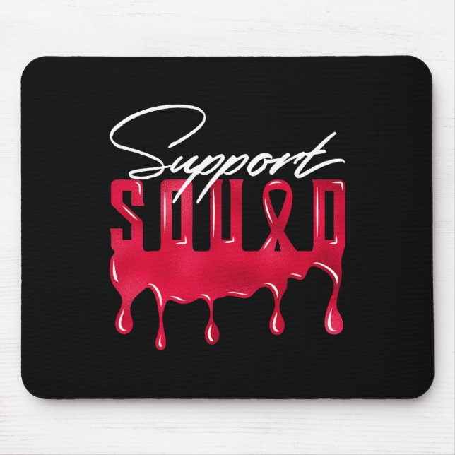 Red Support Squad Matching tees Mouse Mat (Front)