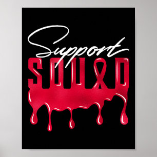 Red Support Squad Matching tees Poster
