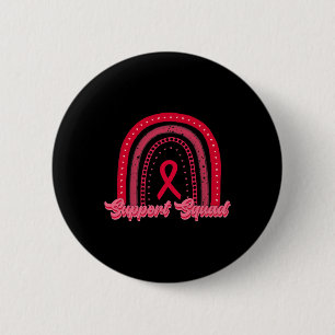 red support squad rainbow blood cancer awareness w 6 cm round badge