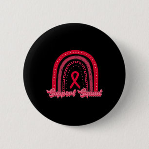 Red Support Squad Rainbow Blood Cancer Awareness W 6 Cm Round Badge