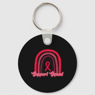 red support squad rainbow blood cancer awareness w key ring