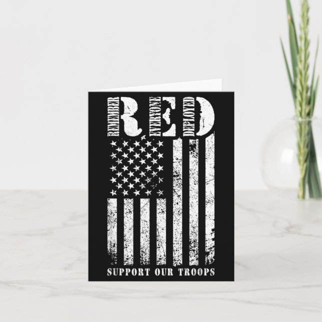 RED Support Troops Remember Everyone Deployed RED Card (Front)