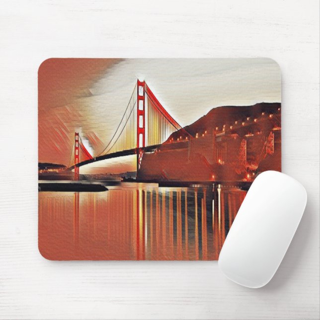 Red suspension bridge mouse mat (With Mouse)