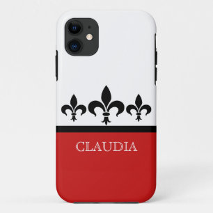 Red Swanky Fleur De Lis BT iPhone 5 Case