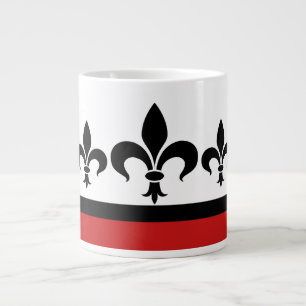 Red Swanky Fleur De Lis Jumbo Mug