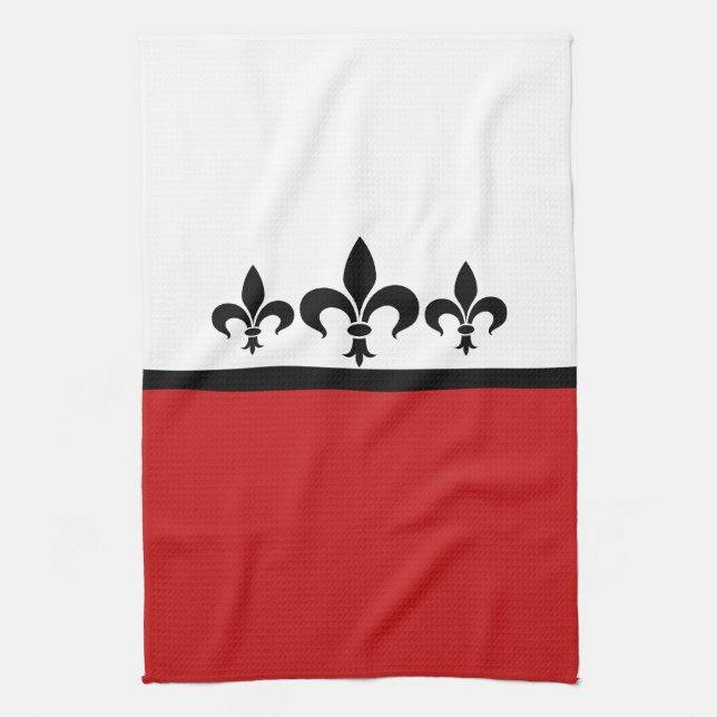 Red Swanky Fleur De Lis Towel (Vertical)