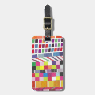 Red Swatches and Colourful Pixels Luggage Tag