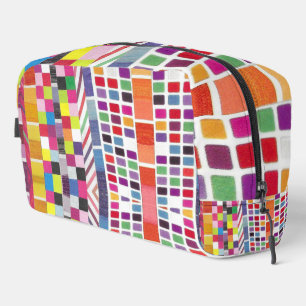 Red Swatches and Colourful Pixels Toiletry Bag