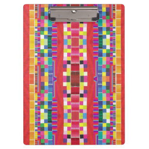 red swatches, stripes, and colourful pixels clipboard