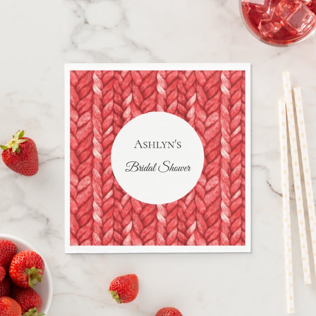Red Sweater Bridal Shower Napkin (Insitu)