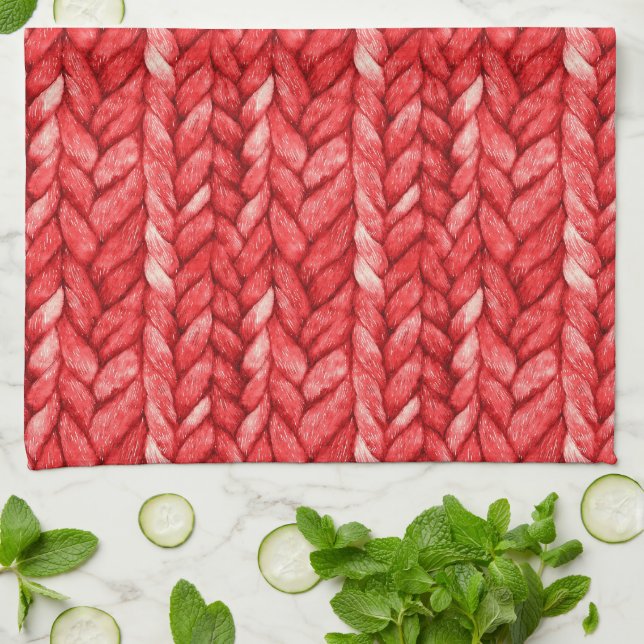 Red Sweater Bridal Shower Tea Towel (Folded)