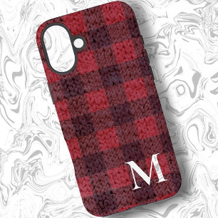 Red Sweater Buffalo Plaid Check iPhone 16 Plus Case