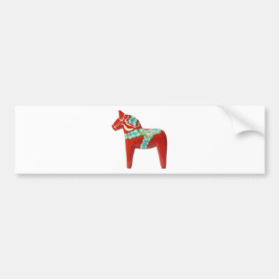 Red Swedish Dala Horse Bumper Sticker