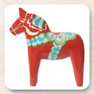 Red Swedish Dala Horse Coaster
