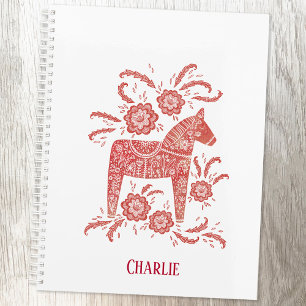 Red Swedish Dala Horse Personalised Planner