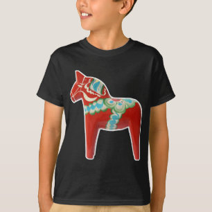 Red Swedish Dala Horse T-Shirt