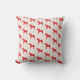 Red Swedish Horse Scandinavian Art Holiday Throw P Cushion